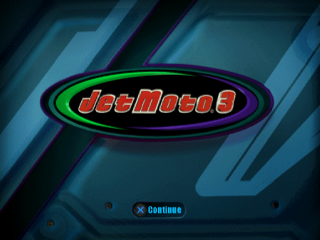 Jet Moto 3 title screen for Playstation